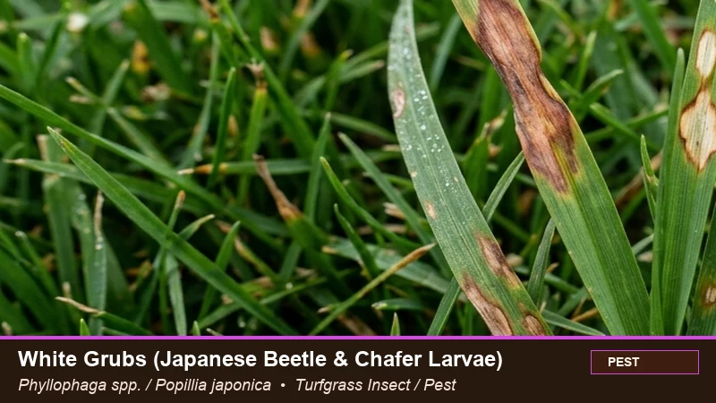 Pathology field specimen of White Grubs (Japanese Beetle & Chafer Larvae) (Phyllophaga spp. / Popillia japonica)
