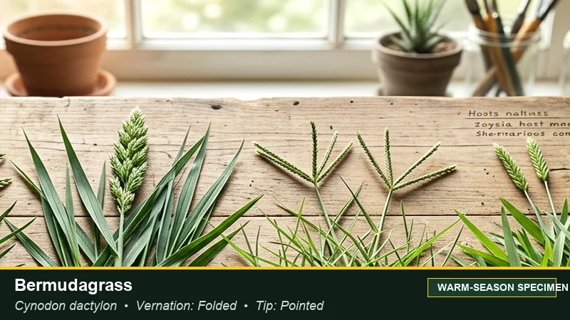 Botanical field specimen of Bermudagrass (Cynodon dactylon)