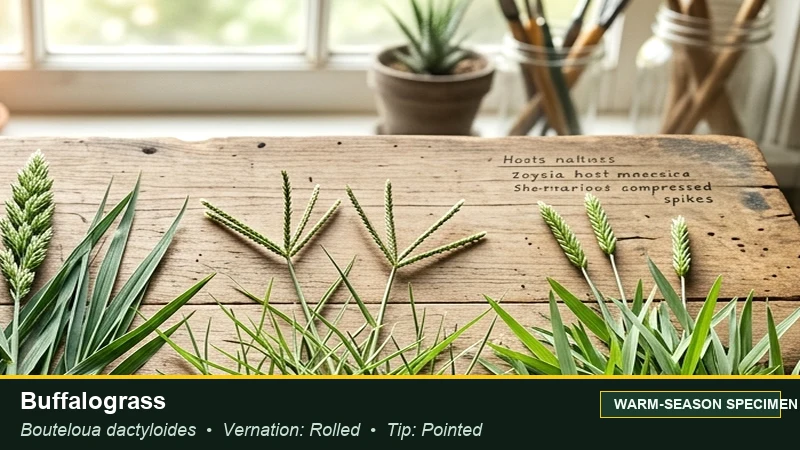 Botanical field specimen of Buffalograss (Bouteloua dactyloides)