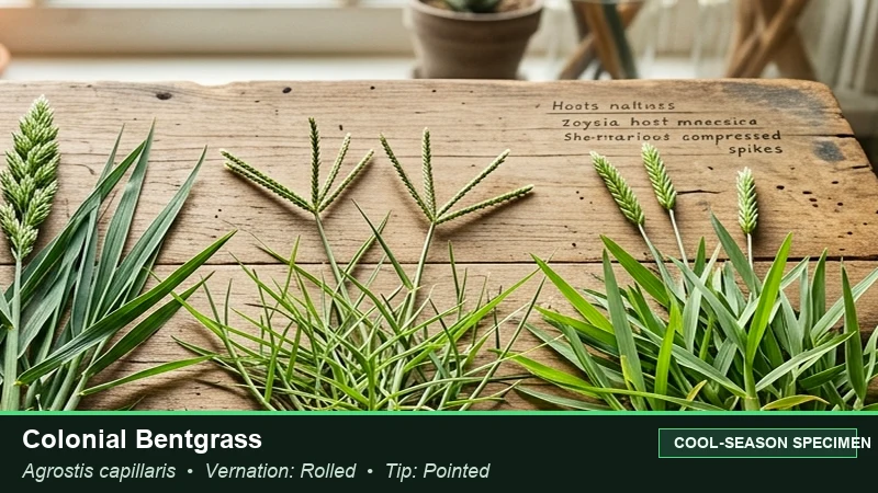 Botanical field specimen of Colonial Bentgrass (Agrostis capillaris)