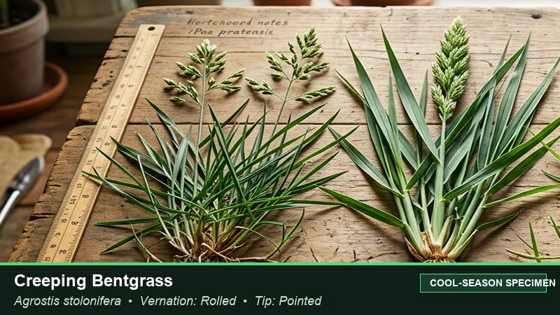 Botanical field specimen of Creeping Bentgrass (Agrostis stolonifera)