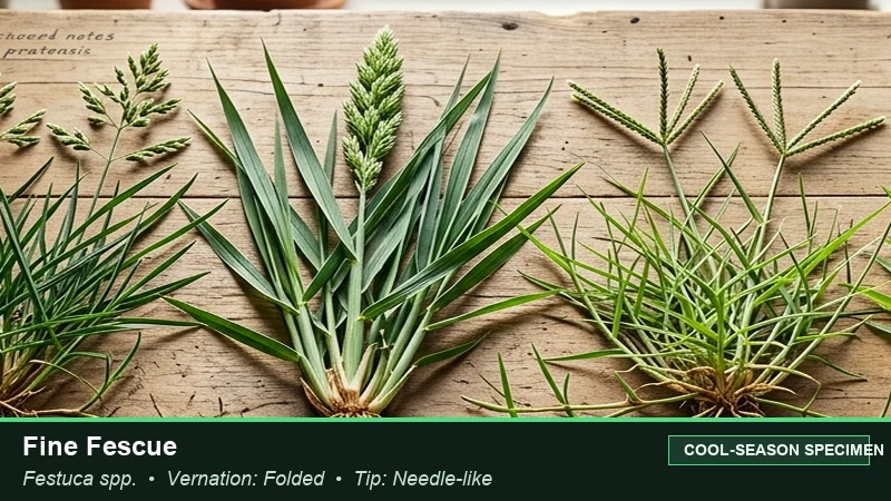 Botanical field specimen of Fine Fescue (Creeping Red) (Festuca rubra)