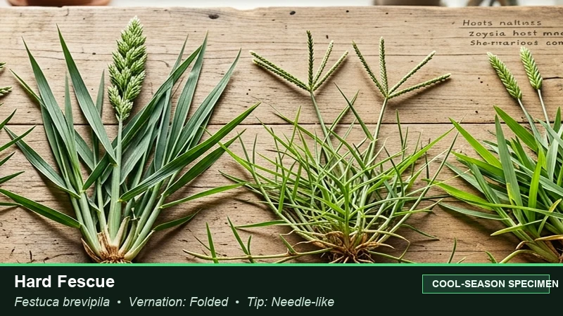 Botanical field specimen of Hard Fescue (Festuca trachyphylla)