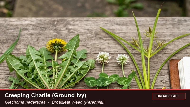 Botanical field specimen of Creeping Charlie (Ground Ivy) (Glechoma hederacea)